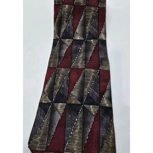 Bill Blass Silk Tie‎ Red Blue Geometric Men Necktie